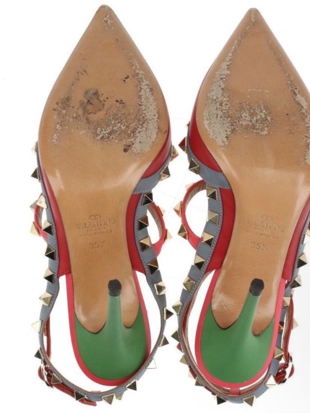 Valentino Garavani Rockstud strap pumps leather multicolor - Picture 4 of 7